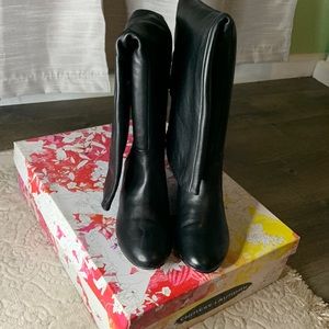 Knee high leather boots